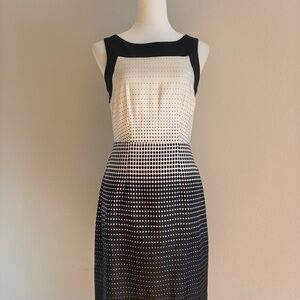 The Limited Black & White Gradient Dot Sleeveless Sheath Dress – Size 2